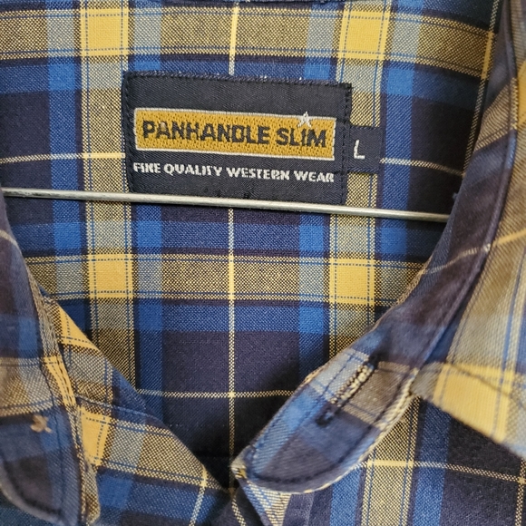 Men's Western Shirt Vintage Panhandle Slim Men's Large Shirt Wrangler Rustler - Picture 7 of 11